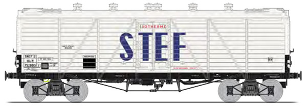 REE Modeles WB-584 - French FRIGO Refrigerator Car TPNew Construction, Ice door on roof, Aerator SNCF STEF Blue Letter E